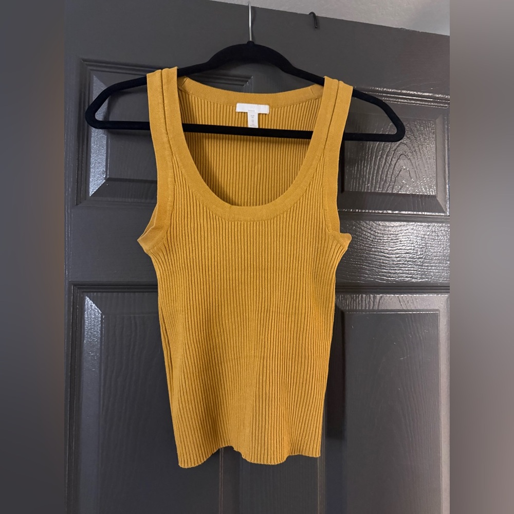 H&M Yellow Ribbed Tank Top